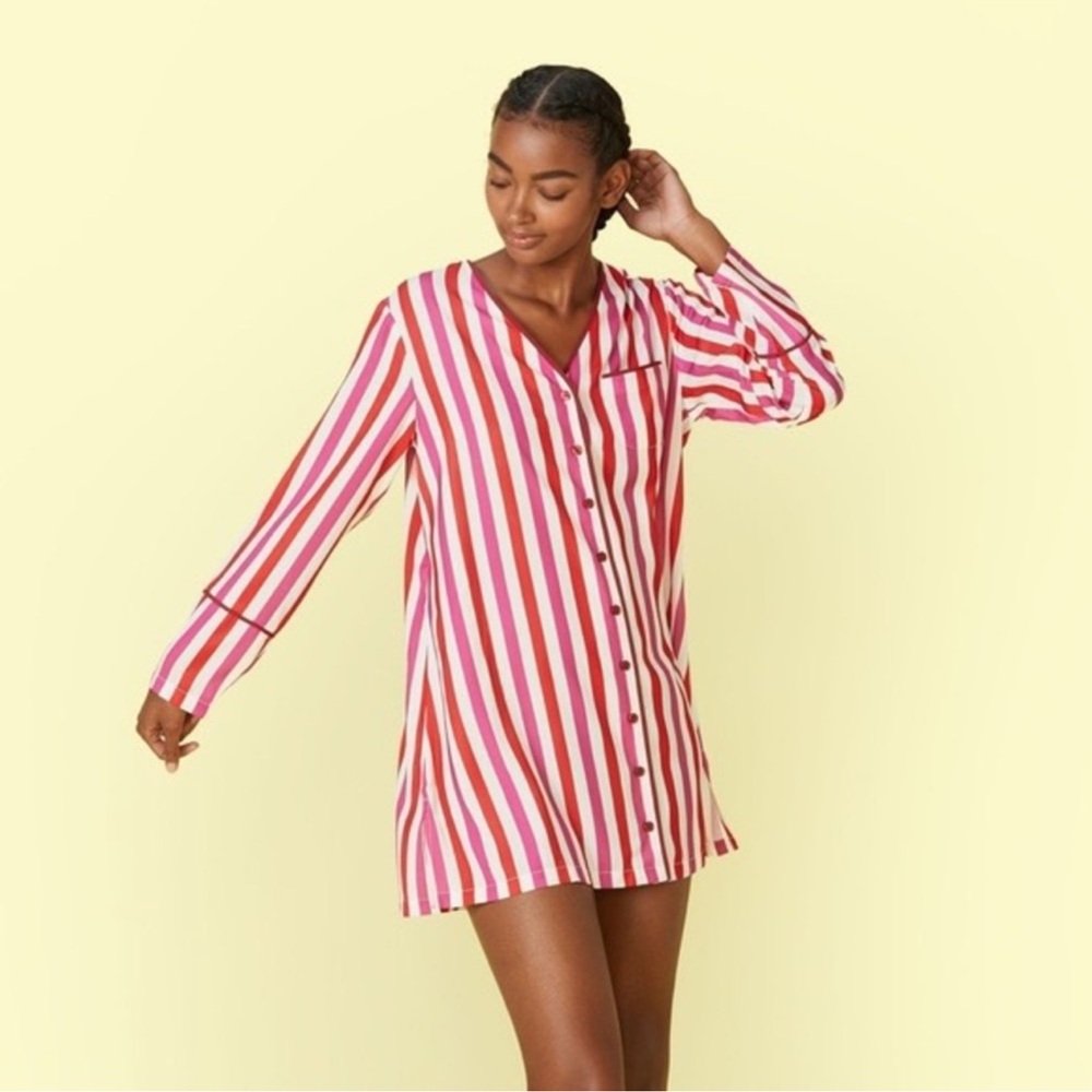 Summersalt The Cloud 9 Boyfriend Sleep Shirt Stripes Size Medium